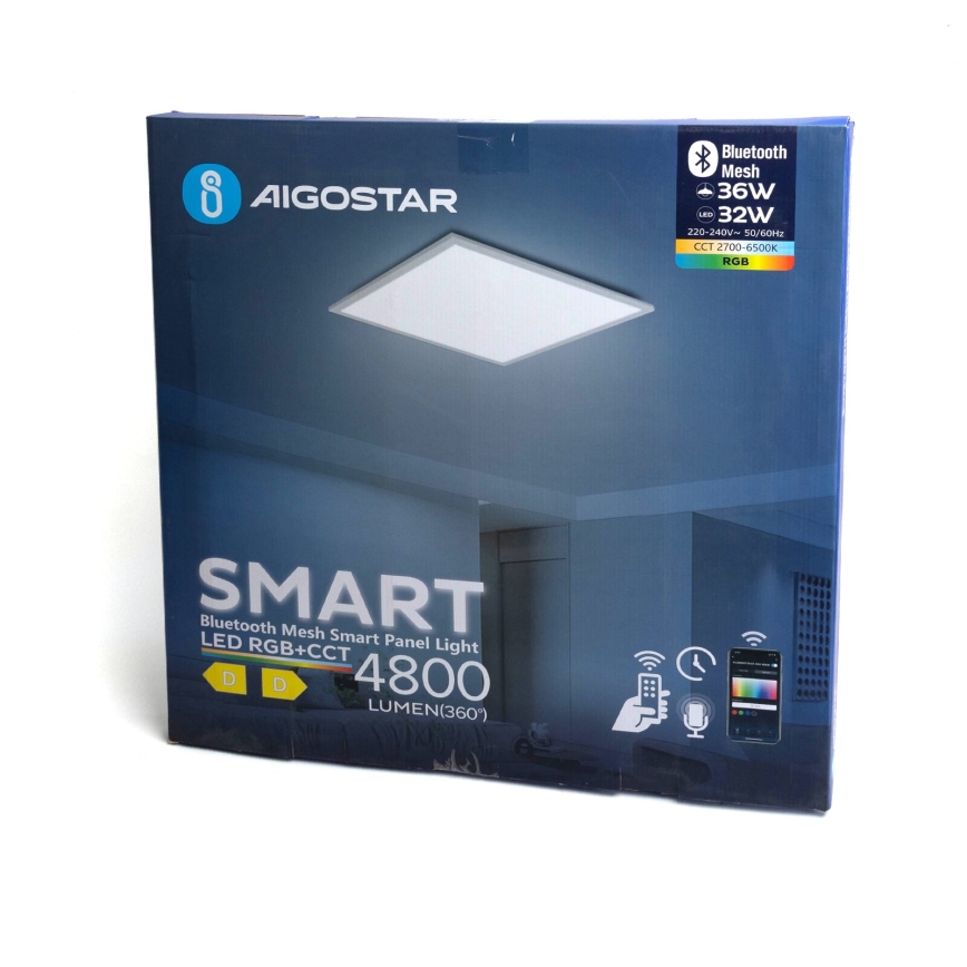Aigostar - Dimmbares LED-RGBW-Einbaupanel MESH LED/36W/230V 60x60 cm