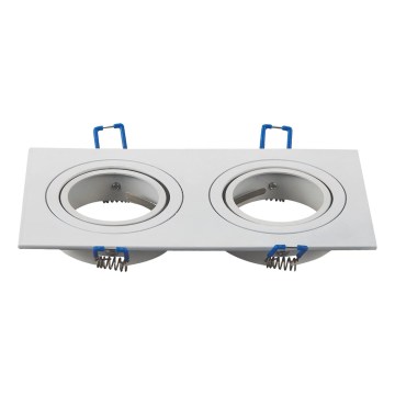 Aigostar - Doppelrahmen für Einbauleuchte GU10 17,3x9,1 cm weiß