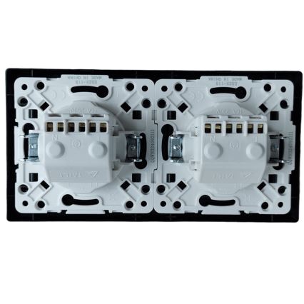 Aigostar - Doppelsteckdose für den Haushalt mit Rahmen SCHUKO 230V/16A schwarz