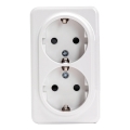 Aigostar - Doppelte Wandsteckdose SCHUKO 250V weiß