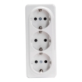 Aigostar - Dreifach-Wandsteckdose SCHUKO 250V weiß