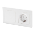 Aigostar - Einfacher Schalter Nr. 1 und SCHUKO-Steckdose 250 V mit Rahmen, weiß