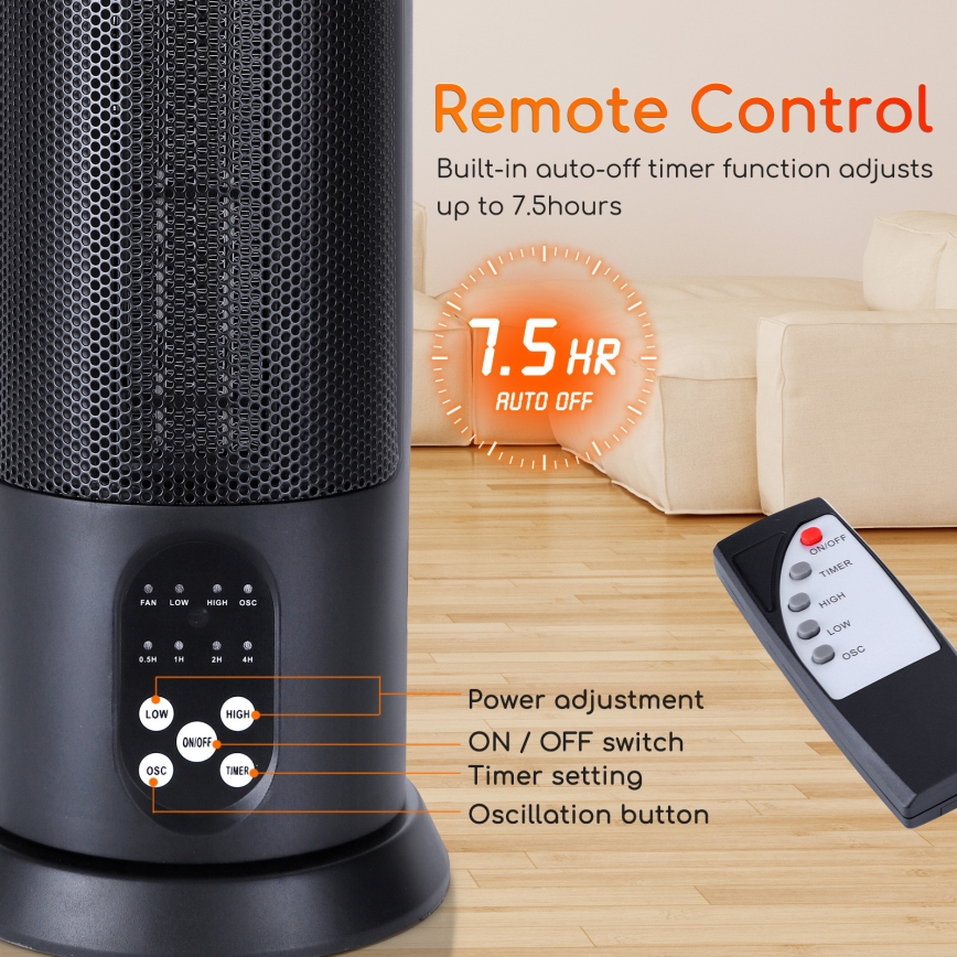 Aigostar - Elektrischer Heizlüfter 1500W/230V + Fernbedienung