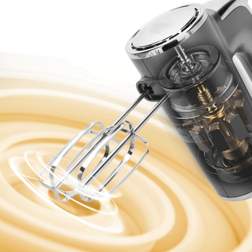 Aigostar - Handmixer 400W/230V grau/matt Chrom