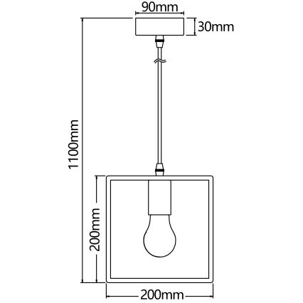 Aigostar - Hängeleuchte aus Kiefernholz an Kabel 1xE27/60W/230V