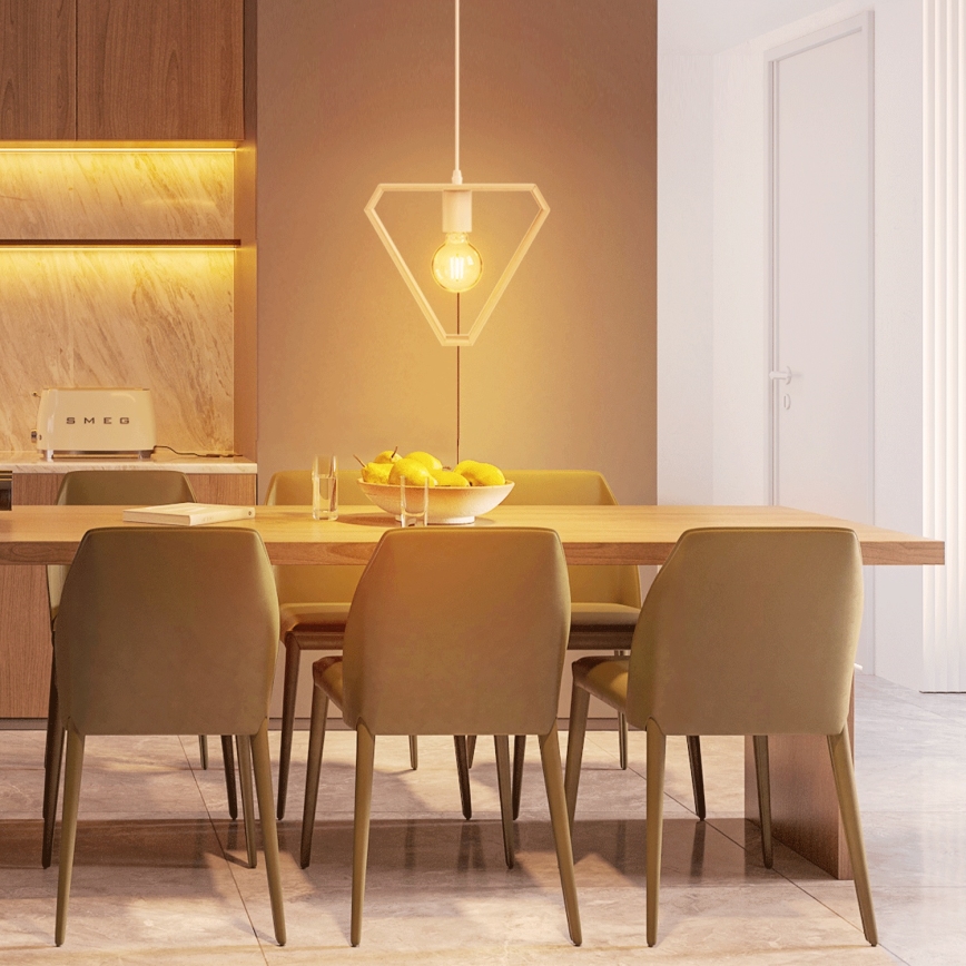 Aigostar - Hängeleuchte aus Kiefernholz mit Kabelaufhängung, 1xE27/60W/230V