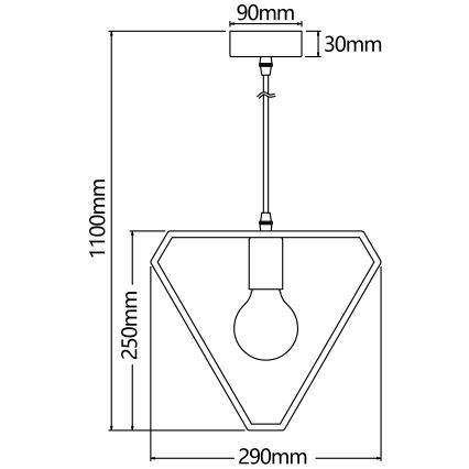 Aigostar - Hängeleuchte aus Kiefernholz mit Kabelaufhängung, 1xE27/60W/230V