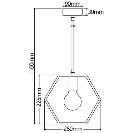 Aigostar - Hängeleuchte aus Kiefernholz mit Kabelaufhängung 1xE27/60W/230V