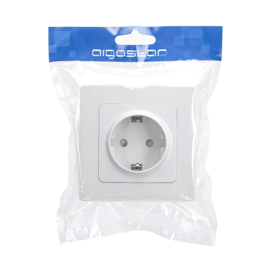 Aigostar - Haussteckdose mit Rahmen SCHUKO 250V weiß