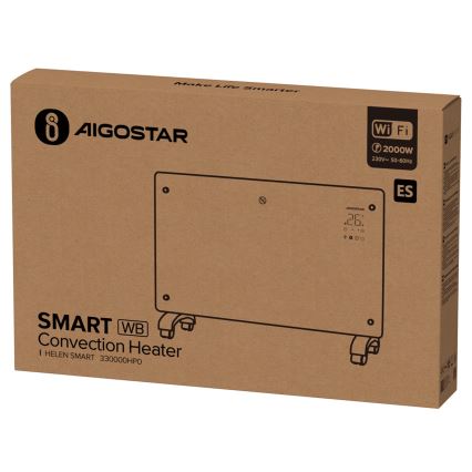Aigostar - Intelligenter elektrischer Direktheizer/Konvektor mit LCD-Display ECO/1000/2000W WLAN