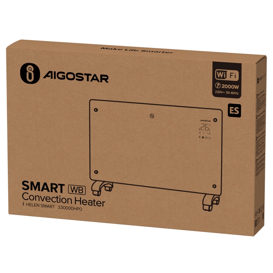 Aigostar - Intelligenter elektrischer Direktheizkörper/Konvektor 2000W Wi-Fi