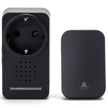 Aigostar - Kabellose Steckdosen-Türklingel 1Z 230V IPX4 schwarz