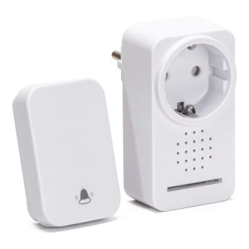 Aigostar - Kabellose Steckdosen-Türklingel 1Z 230V IPX4 weiß