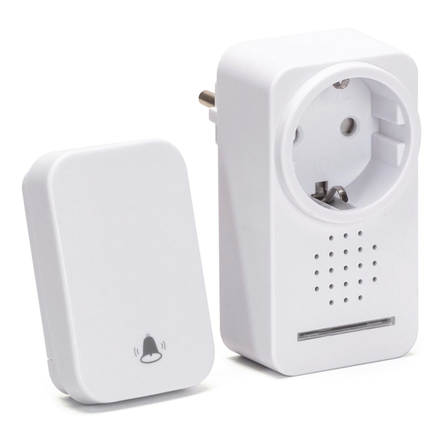 Aigostar - Kabellose Steckdosen-Türklingel 1Z 230V IPX4 weiß