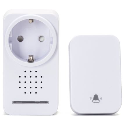 Aigostar - Kabellose Steckdosen-Türklingel 1Z 230V IPX4 weiß