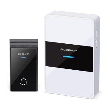 Aigostar - Kabellose Türklingel 3xAA/12V IP44 schwarz/weiß