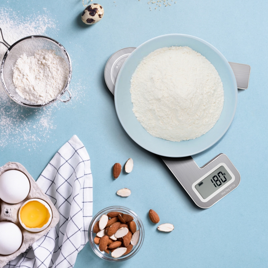 Aigostar - Klappbare Küchenwaage 5 kg mattchrom