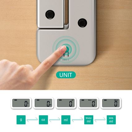 Aigostar - Klappbare Küchenwaage 5 kg mattchrom