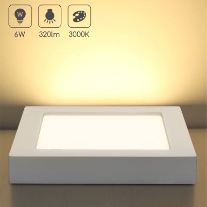 Aigostar - LED-Aufputz-Deckenleuchte LED/6W/230V 3000K 12,2x12,2 cm Weiß