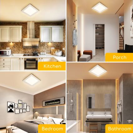 Aigostar - LED-Aufputz-Deckenleuchte LED/6W/230V 3000K 12,2x12,2 cm Weiß