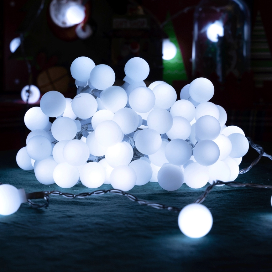 Aigostar - Dekorative LED-Lichterkette für den Außenbereich 100xLED/8 Funktionen 10m IP44 Kaltweiß
