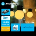 Aigostar - LED-Außen-Dekorations-Lichterkette 10xLED/3m IP44 warmweiß