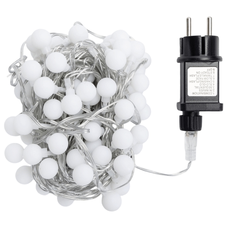 Aigostar - LED-Lichterkette für den Außenbereich, 100 LEDs, 8 Funktionen, 10 m, IP44, warmweiß