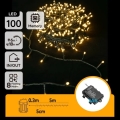 Aigostar - LED-Außen-Lichterkette 100xLED/8 Funktionen 3xAA 5,3 m IP44 warmweiß