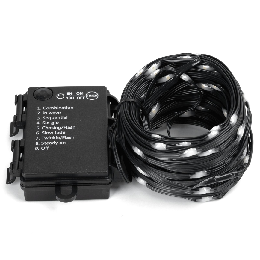 Aigostar - LED Außen-Weihnachtslichterkette 150xLED/8 Funktionen/3xAA 15,3m IP44 kaltweiß