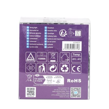 Aigostar - LED Außen-Weihnachtslichterkette 300xLED/8 Funktionen 15,3m IP44 kaltweiß