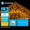 Aigostar - LED-Außen-Lichterkette, 400 LEDs, 8 Funktionen, 23 × 0,6 m, IP44, warmweiß