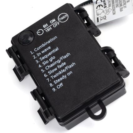 Aigostar -LED Außen-Lichterkette 50xLED/8 Funktionen 3xAA 5,3m IP44 kaltweiß