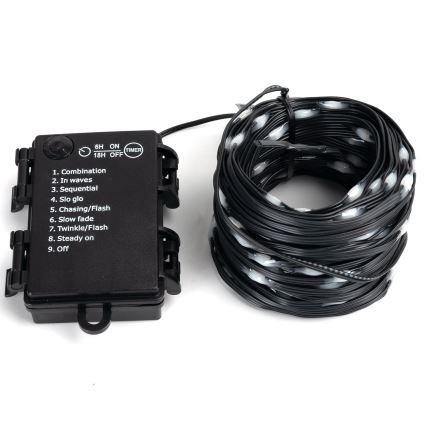 Aigostar - LED-Außen-Lichterkette 50xLED/8 Funktionen 3xAA 5,3m IP44 mehrfarbig