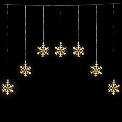 Aigostar - LED Außen  Lichterkette 84xLED/8 Funktionen 1,2x1m IP44 warmweiß Schneeflocken