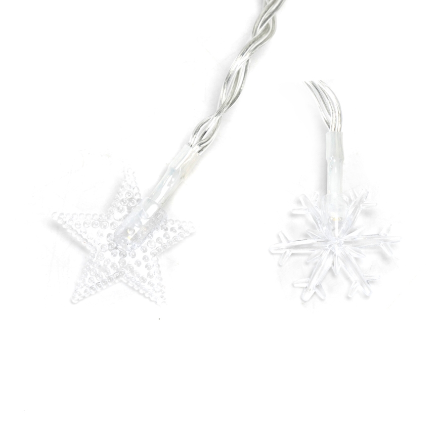 Aigostar - LED-Außen-Weihnachtslichterkette 100xLED/8 Funktionen 3xAA 10m IP44 warmweiß Sterne