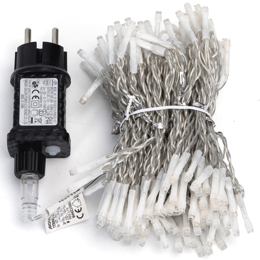 Aigostar - LED-Außen-Weihnachtslichterkette 192xLED/8 Funktionen 4,5x1,2m IP44 kaltweiß