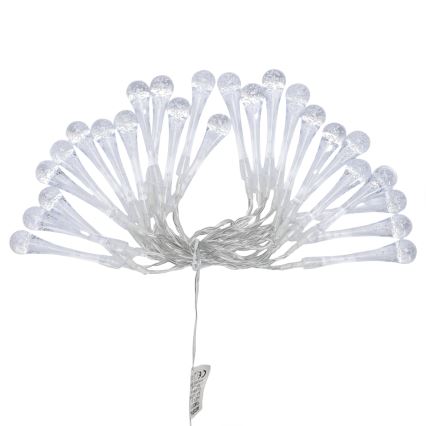 Aigostar - LED Außen-Lichterkette 25xLED/8 Funktionen 3xAA 2,5 m IP44 warmweiß Tropfen