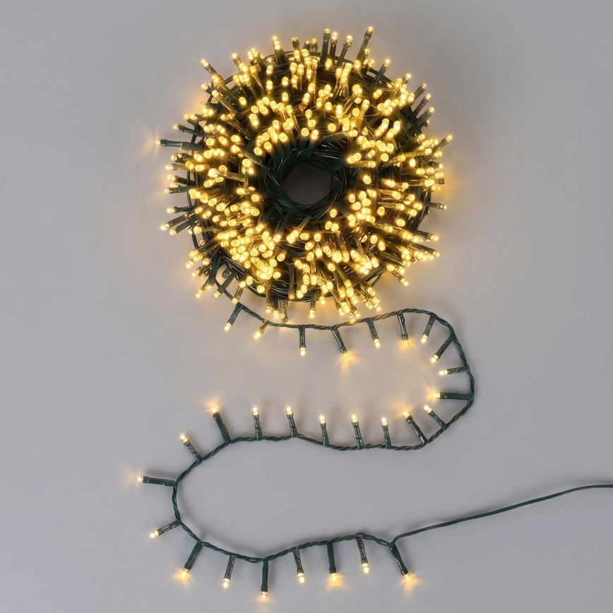 Aigostar - LED-Außen-Weihnachts-Lichterkette 500xLED/8 Funktionen 13m IP44 warmweiß