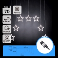 Aigostar - LED Außen-Weihnachts-Lichterkette 70xLED 1,2x1m IP44 kaltweiß mit Sternen