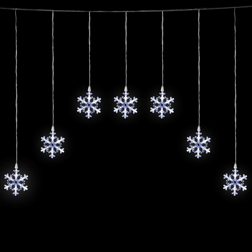 Aigostar - LED-Außen-Weihnachts-Lichterkette 84 LEDs / 8 Funktionen 1,2×1 m IP44 kaltweiß mit Schneeflocken