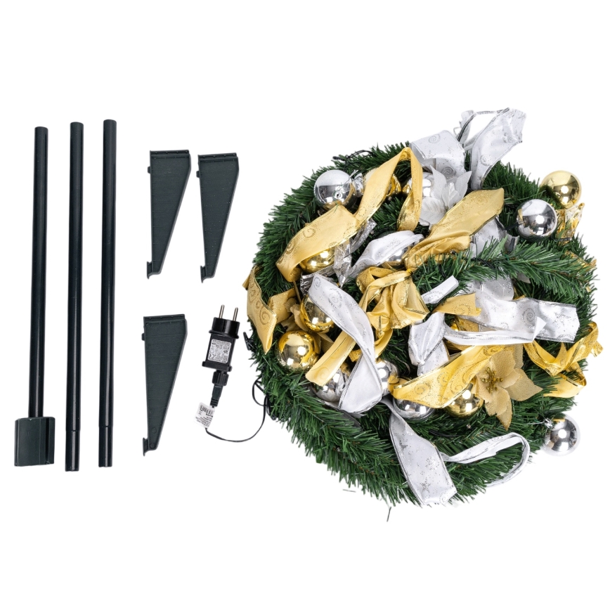 Aigostar - LED-Außen-Weihnachtsbaum 100 LEDs 1,5 m IP44 Weiß/Gold Warmweiß