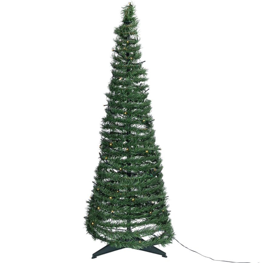 Aigostar - LED-Weihnachtsbaum für draußen, 150 LEDs, 1,8 m, IP44, grün, warmweiß