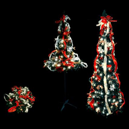 Aigostar - LED-Außen-Weihnachtsbaum 150 LEDs 1,8 m IP44 rot, kaltweiß