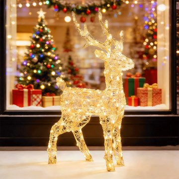 Aigostar - LED Außen-Weihnachtsdekoration 120xLED/8 Funktionen 0,8m IP44 warmweiß Schneemann