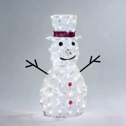 Aigostar - LED Außen-Weihnachtsdekoration 160xLED/8 Funktionen 0,7m IP44 kaltweiß Schneemann