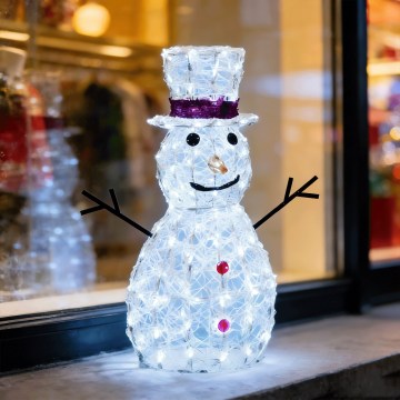 Aigostar - LED Außen-Weihnachtsdekoration 160xLED/8 Funktionen 0,7m IP44 kaltweiß Schneemann