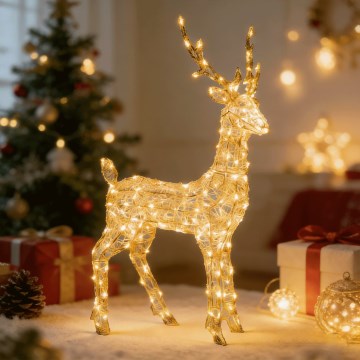 Aigostar - LED-Außen-Weihnachtsdekoration 180 LEDs / 8 Funktionen, 1,05 m, IP44, warmweiß, Hirsch