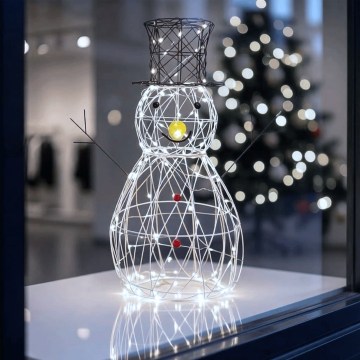 Aigostar - LED Außen-Weihnachtsdekoration 200xLED/8 Funktionen 0,9m IP44 kaltweiß Schneemann