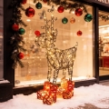 Aigostar - LED Außen-Weihnachtsdekoration 260xLED/8 Funktionen 1,2m IP44 warmweiß Rentier