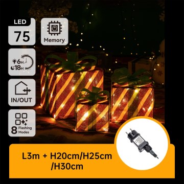 Aigostar- LED-Außen-Weihnachtsdekoration 3,6W/31/230V 2700K 20/25/30cm IP44 Geschenke